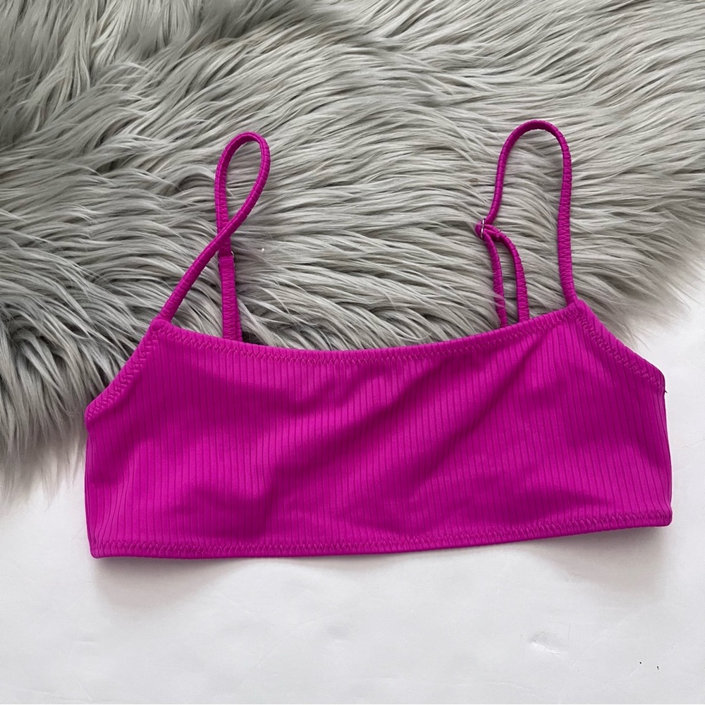 L.A Hearts by PacSun Pink/Purple Ribbed Bikini Top